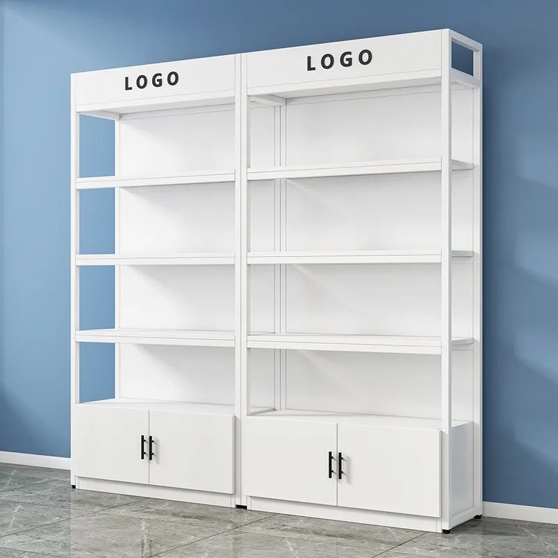 Cosmetics Display Shelf - Metal Frame Retail Shelving for Beauty Stores