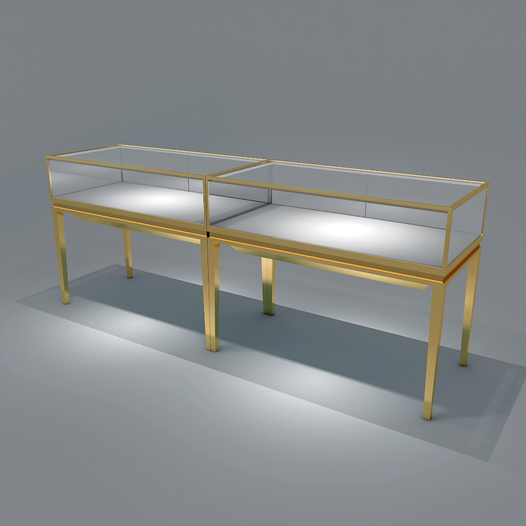 Luxury Gold Jewelry Display Cabinet with LED Lighting - Image 4