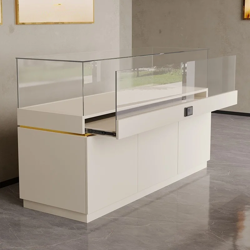 Modern Jewelry Store Display Cabinet - Glass Showcase Counter - Image 3