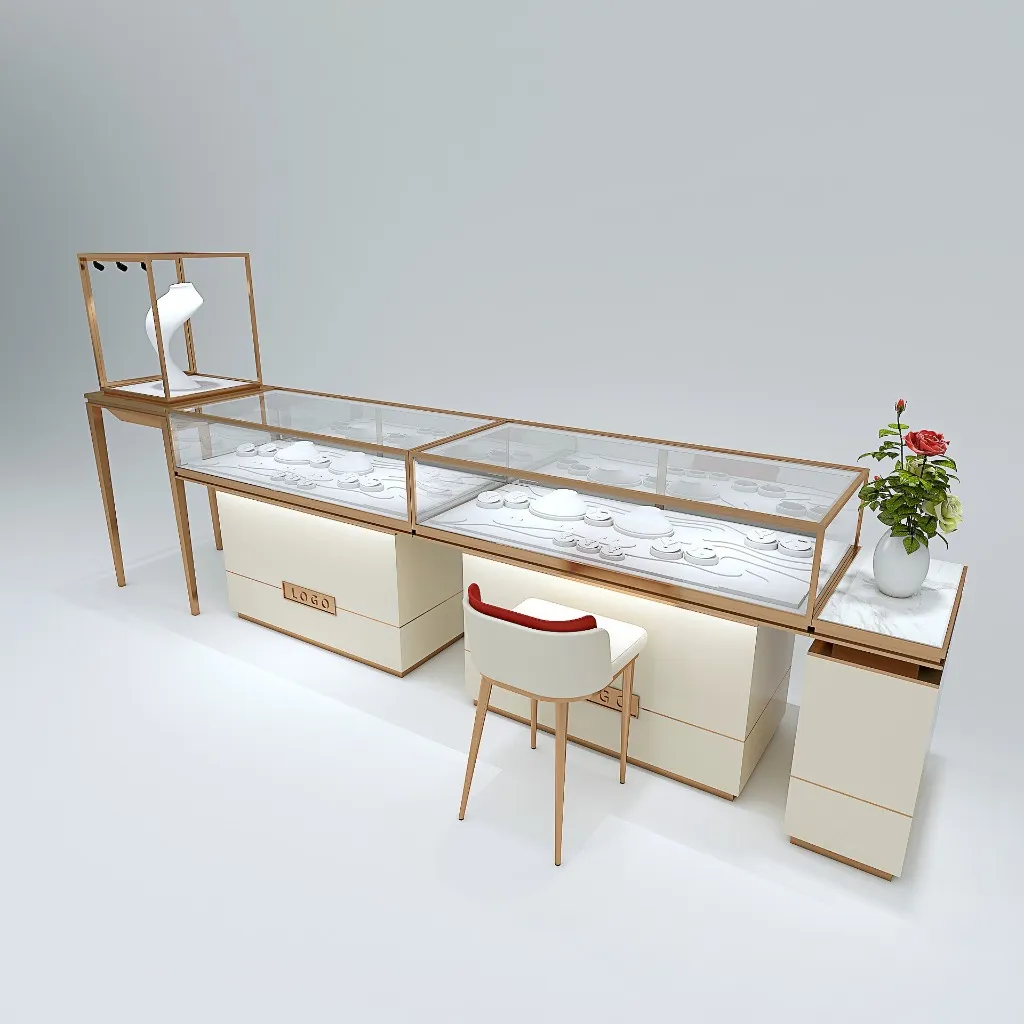 Retail Jewelry Display Cabinet - Glass Counter with LED Lighting - Image 4