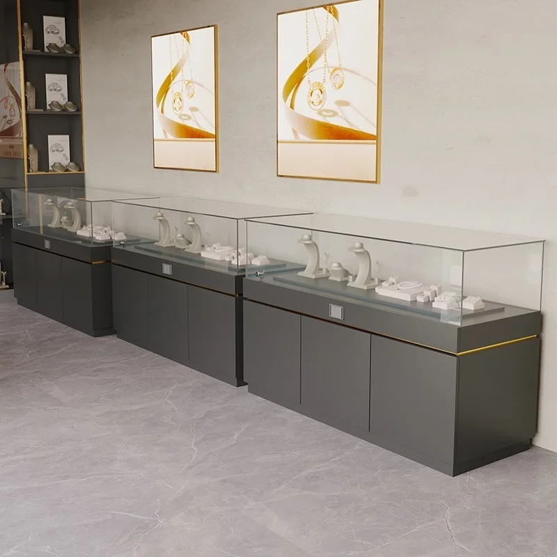 Modern Jewelry Store Display Cabinet - Glass Showcase Counter - Image 2