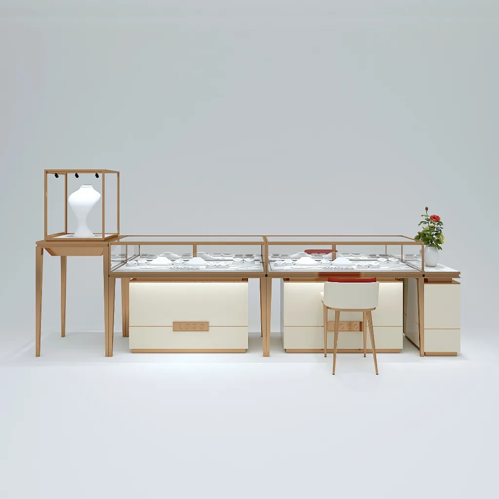 Retail Jewelry Display Cabinet - Glass Counter with LED Lighting - Image 3