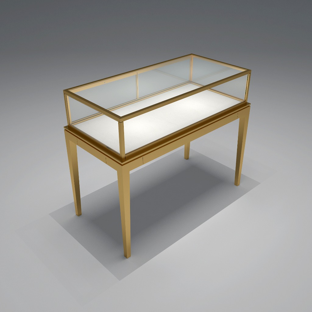 Luxury Gold Jewelry Display Cabinet with LED Lighting - Image 5